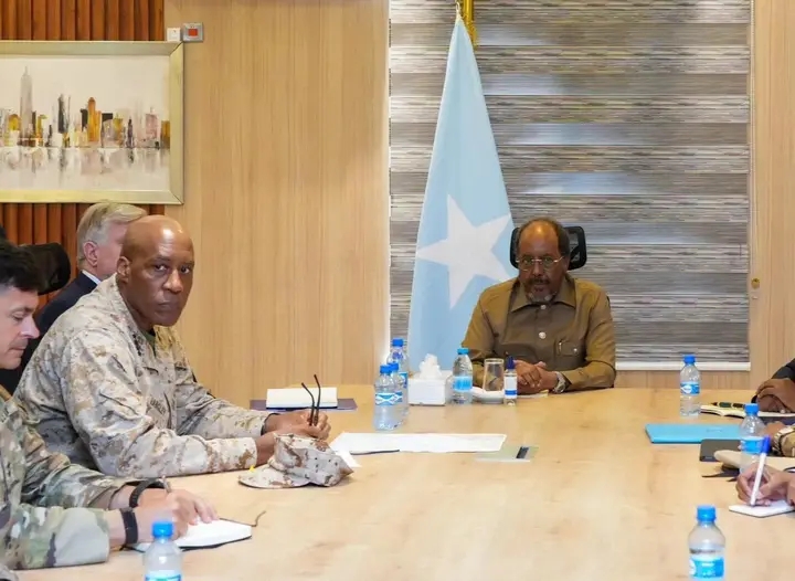 President Hassan Sheikh Meets AFRICOM Commander to Strengthen U.S.-Somalia Security Cooperation and fight against Al-Shabaab