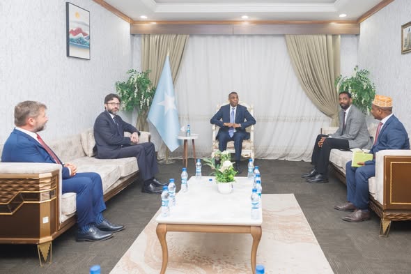 Prime Minister Hamza Abdi Barre meets Turkish Ambassador and Favori Officials to discuss major upgrades at Aden Adde International Airport
