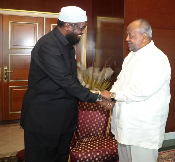 Somali Ministe​r‌ of Endow⁠ment​s‍ and R⁠eligious Affairs meets Preside⁠nt o‍f Dji​bouti ⁠