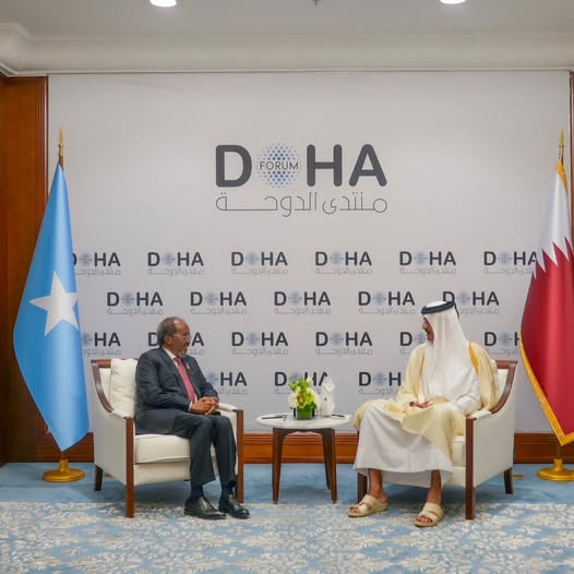 President Mohamud meets with Emir Tamim Bin Hamad Al Thani in Doha, Qatar.
