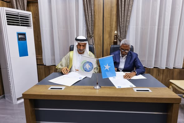 Speaker Abdi Hashi receives the Global Parliament for Tolerance and Peace delegation in Mogadishu.
