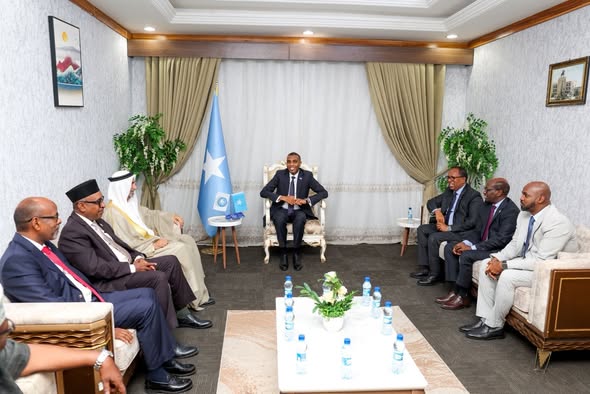 Prime Minister Hamza meets the Global Council for Tolerance and Peace delegation in Mogadishu