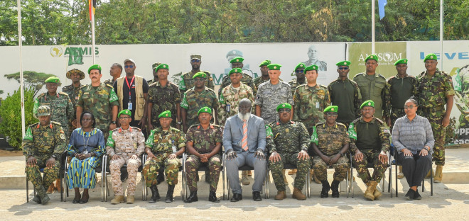 AUSSOM force commanders meet in Mogadishu to review security progress and operational challenges.