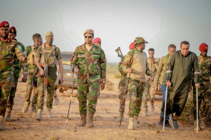 Somali ground forces commander conducts field inspection along Shabelle River in Middle Shabelle region