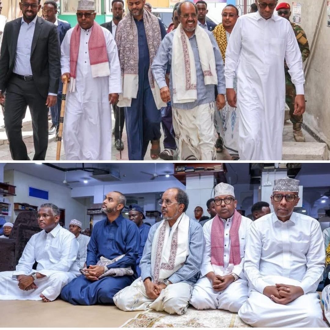 MW Xasan Sheekh Oo Salaadda Jimcaha Kula Tukaday Shacabka Suuqa Bakaaraha