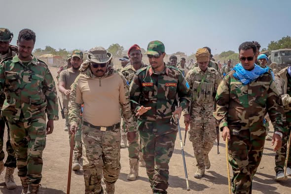 Somali national army land forces commander visits liberated areas in Lower Shabelle to boost troop morale
