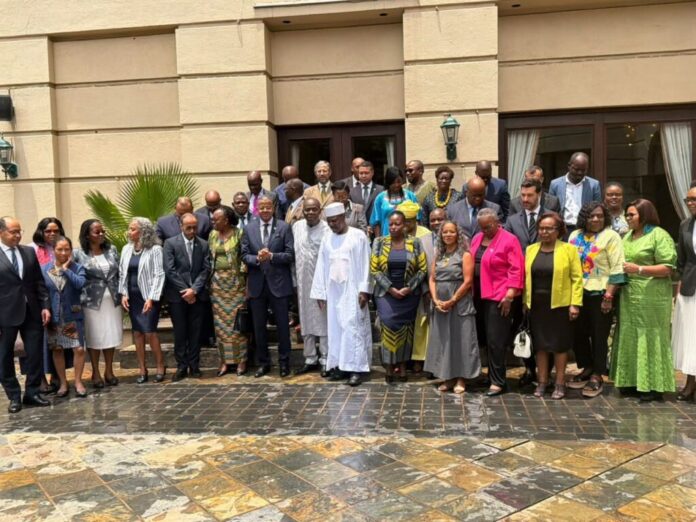 Somali ambassador joins African envoys meeting in South Africa to discuss regional and international issues.