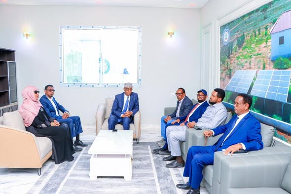 Somalia’s energy minister visits health and education facilities powered by free electricity in Dhusamareb