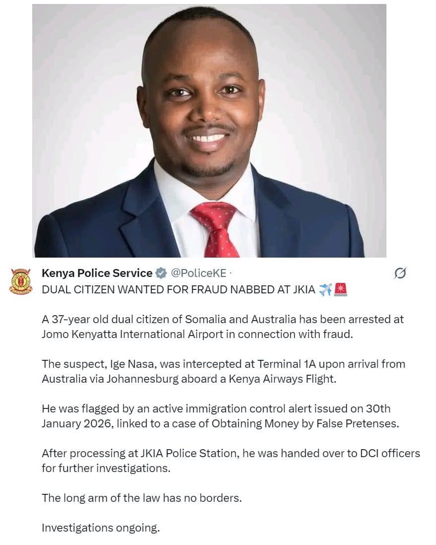 Booliska Kenya oo Xiray Nasir Cige iyo Faahfaahin laga Bixiyay Eedeymaha loo Haysto